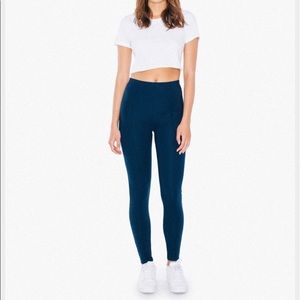 American Apparel Ponte Pintuck Leggings Navy